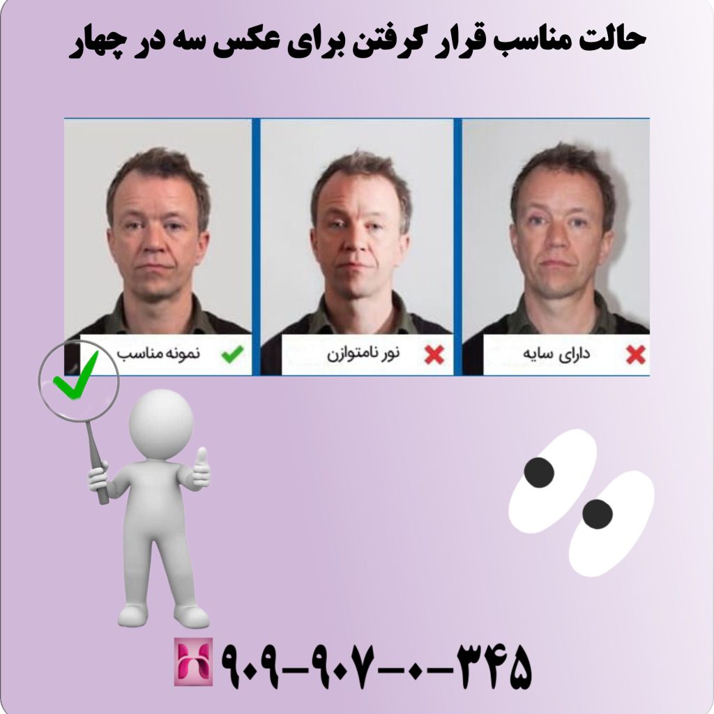 حالت مناسب قرار گرفتن برای عکس سه در چهار