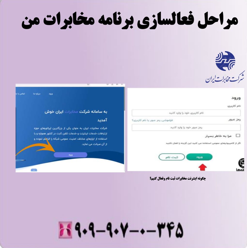 مراحل فعالسازی برنامه مخابرات من مراحل فعالسازی برنامه مخابرات من