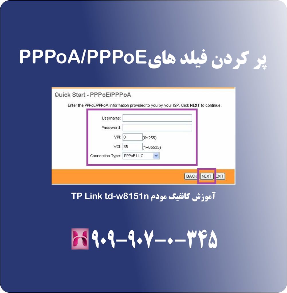 پر کردن فیلد های PPPOA/PPPOF پر کردن فیلد های PPPOA/PPPOF