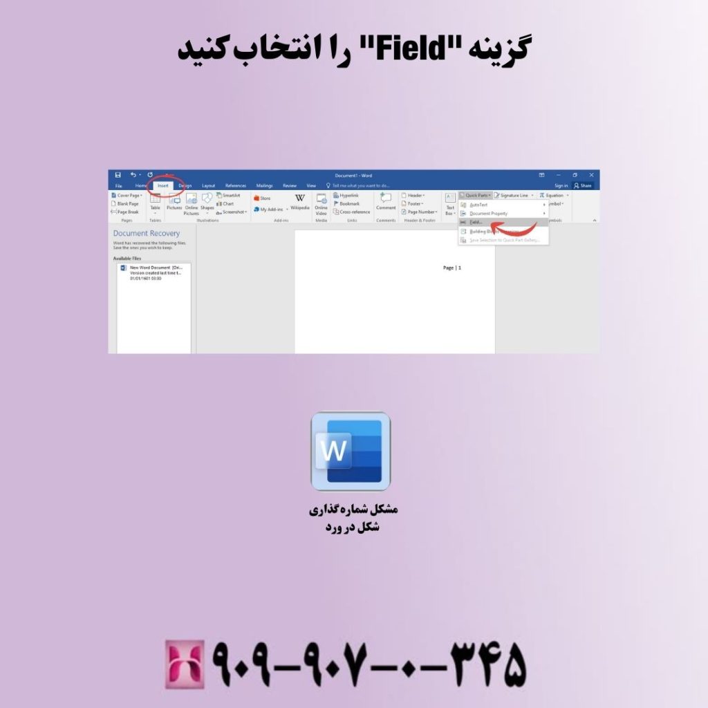 گزینه "Field" را انتخاب کنید