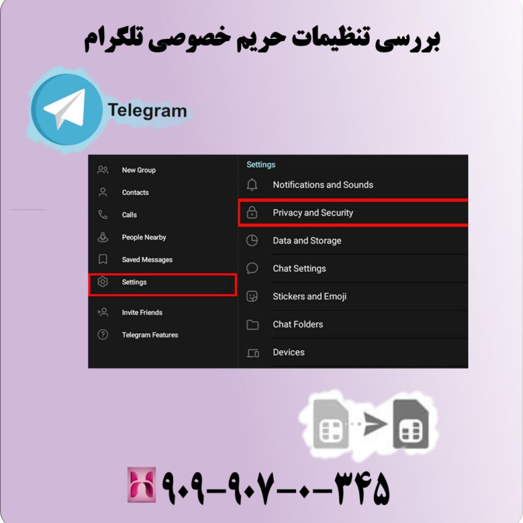 بررسی تنظیمات حریم خصوصی تلگرام