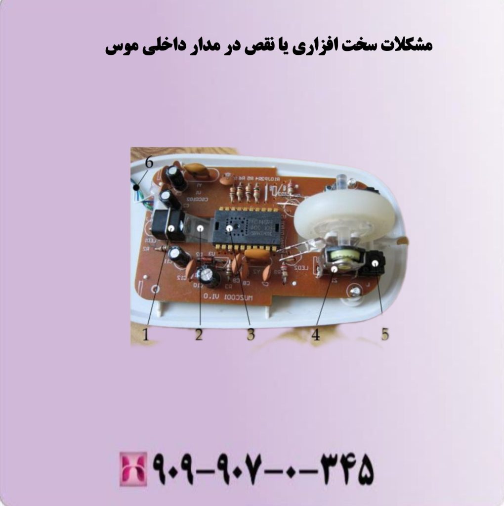 مشکلات سخت افزاری یا نقص در مدار داخلی موس مشکلات سخت افزاری یا نقص در مدار داخلی موس