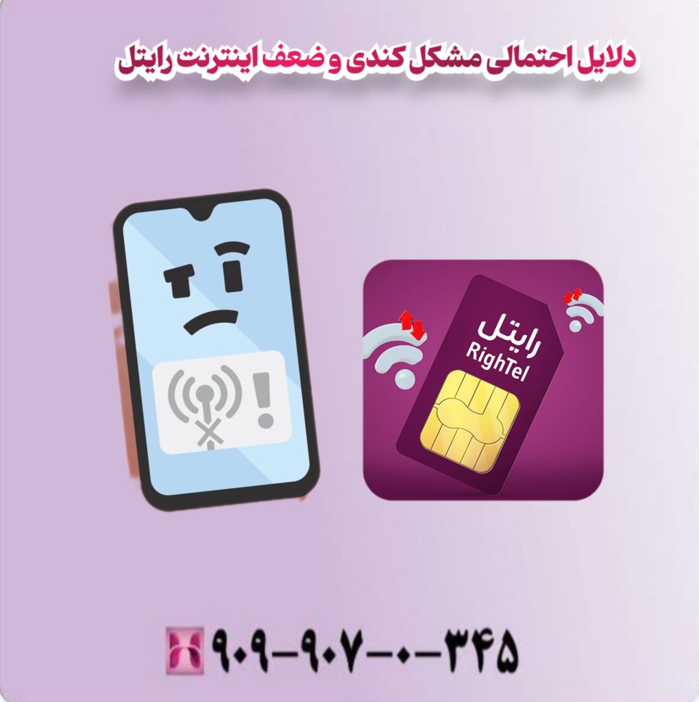 دلایل احتمالی مشکل کندی و ضعف اینترنت رایتل
