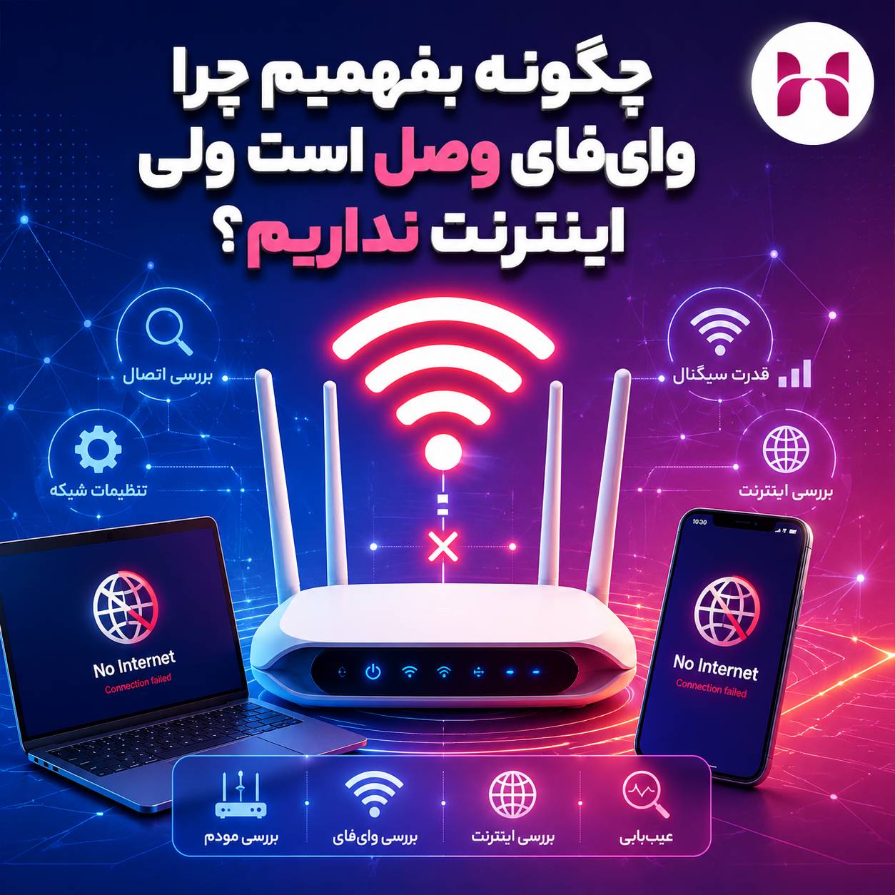 چگونه بفهمیم چرا وایفای وصل است ولی اینترنت نداریم؟